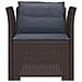Poltrona a 1 Posto con Cuscini Aspetto Rattan PP Marrone - Foto miniatura 3