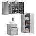 Set di mobili per il bagno 4 pcs Grigio Cemento - Foto miniatura 2
