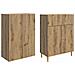 Set di armadi 2 pcs 66 x 34,5 x 90 cm Legno ingegnerizzato - Foto miniatura 3