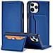 Portafoglio Magnetico Per Carte Iphone 12 Pro Max Custodia Porta Carte Blu - Foto miniatura 2