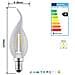 E14 2W, Lampada Colpo Di Vento Bt35 A Filamento Led, Luce Calda 2700K, 180 Lumen - Foto miniatura 2