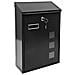 Design Mailbox Letterbox Metallo 4 Colori 3 Finestre Di Visualizzazione 25x40 Cm Posta Sicura Nero - Foto miniatura 1