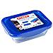 Cook & Go - set Di 2 contenitori Rettangolari, 80/170 cl, Trasparente + Coperchio, Colore: Blu - Foto miniatura 1