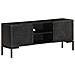 Mobile Porta Tv Nero 115x30x46cm In Legno Massello Di Mango - Foto miniatura 2
