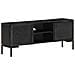 Mobile Porta Tv Nero 115x30x46cm In Legno Massello Di Mango - Foto miniatura 1