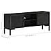 Mobile Porta Tv Nero 115x30x46cm In Legno Massello Di Mango - Foto miniatura 7
