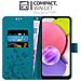 Custodia Compatibile Con Samsung Galaxy A03s In Blu Fiore - Coperchio Protettivo In Design Floreale Con Chiusura Magnetica, Funzione Stand E Slot Per Carte - Foto miniatura 2
