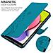 Custodia Compatibile Con Samsung Galaxy A03s In Blu Fiore - Coperchio Protettivo In Design Floreale Con Chiusura Magnetica, Funzione Stand E Slot Per Carte - Foto miniatura 4