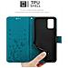 Custodia Compatibile Con Samsung Galaxy A03s In Blu Fiore - Coperchio Protettivo In Design Floreale Con Chiusura Magnetica, Funzione Stand E Slot Per Carte - Foto miniatura 5
