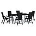 Set Mobili Da Pranzo Per Giardino 7 Pz Nero - Foto miniatura 2
