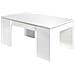 Tavolino Da Salotto Malibu, Tavolino Da Caffè Con Piano Elevabile, Tavolo Basso Da Soggiorno, 100x50h43/84 Cm, Bianco Lucido - Foto miniatura 2