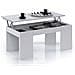 Tavolino Da Salotto Malibu, Tavolino Da Caffè Con Piano Elevabile, Tavolo Basso Da Soggiorno, 100x50h43/84 Cm, Bianco Lucido - Foto miniatura 3