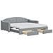 Divano Letto Estraibile Cassetti Grigio Chiaro 100x200 Tessuto - Foto miniatura 1