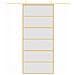 Porta Scorrevole Dorata 90x205 Vetro Smerigliato Esg Alluminio - Foto miniatura 3