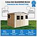 Casa Da Giardino In Legno Naturale Con Pavimento Impregnato H226x216x324 Cm / 6 M²- Timbela M334+m334g - Foto miniatura 7