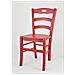 Set 4 Sedie Modello Savoie Per Cucina Bar E Sala Da Pranzo, Robusta Struttura E Seduta In Legno Di Faggio Color Anilina Rossa - Foto miniatura 2