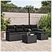 Set da Giardino  6 Pezzi con Cuscini Rattan Poliestere Nero, Divano da Giardino  2 Posti con Armadietto & Cuscini Rattan Poliestere Nero - Foto miniatura 2