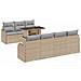 Set Divano Giardino da 8 Pezzi con Cuscini Beige Rattan Poliestere, Divano Giardino da 2 Posti con Cuscini Beige Rattan Poliestere - Foto miniatura 1