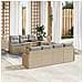 Set Divano Giardino da 8 Pezzi con Cuscini Beige Rattan Poliestere, Divano Giardino da 2 Posti con Cuscini Beige Rattan Poliestere - Foto miniatura 2