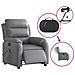 Poltrona Massaggiante Elettrica Reclinabile Grigio Similpelle - Foto miniatura 6