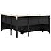 Divano da Giardino con Tavolo e Cuscini a L Nero in Polyrattan - Foto miniatura 7