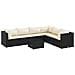 Set Salotto da Giardino con Cuscini 7pz Nero Polyrattan - Foto miniatura 1