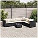Set Salotto da Giardino con Cuscini 7pz Nero Polyrattan - Foto miniatura 2