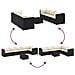 Set Salotto da Giardino con Cuscini 7pz Nero Polyrattan - Foto miniatura 6