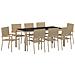 Set da Pranzo per Giardino 9 pcs Beige 190 x 90 x 75 cm - Foto miniatura 1