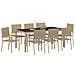 Set da Pranzo per Giardino 9 pcs Beige 190 x 90 x 75 cm - Foto miniatura 3