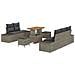 Set Divano da Giardino con cuscino 8 pcs Grigio Poly Rattan - Foto miniatura 1