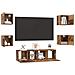 Set mobile TV 6 pcs Legno vecchio Media 120 x 30 x 30 cm - Foto miniatura 3