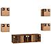 Set mobile TV 6 pcs Legno vecchio Media 120 x 30 x 30 cm - Foto miniatura 9