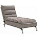 Chaise Longue Massaggi con Cuscini Tortora in Tessuto - Foto miniatura 1