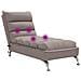 Chaise Longue Massaggi con Cuscini Tortora in Tessuto - Foto miniatura 7