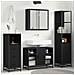 Set di mobili per il bagno 4 pcs Rovere Nero Legno multistrato - Foto miniatura 2