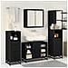 Set di mobili per il bagno 4 pcs Rovere Nero Legno multistrato - Foto miniatura 4