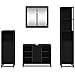 Set di mobili per il bagno 4 pcs Rovere Nero Legno multistrato - Foto miniatura 9