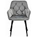 Sedie da pranzo LUKK - Velluto grigio argento con gambe nere x 2 - Foto miniatura 3
