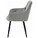 Sedie da pranzo LUKK - Velluto grigio argento con gambe nere x 2 - Foto miniatura 5