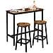 Set tavolo da bar rustico con 2 sgabelli - LBT219B01V1 - Foto miniatura 2