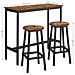 Set tavolo da bar rustico con 2 sgabelli - LBT219B01V1 - Foto miniatura 5