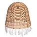 Lampada Da Soffitto In Rattan E Cotone Marrone D40x40h Cm - Foto miniatura 4