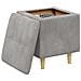 Pouf contenitore Grigio chiaro 40 x 40 x 45 cm Velluto - Foto miniatura 3