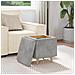Pouf contenitore Grigio chiaro 40 x 40 x 45 cm Velluto - Foto miniatura 4