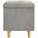 Pouf contenitore Grigio chiaro 40 x 40 x 45 cm Velluto - Foto miniatura 5