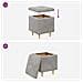 Pouf contenitore Grigio chiaro 40 x 40 x 45 cm Velluto - Foto miniatura 9