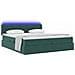 Letto con luci a strisce a LED Verde Scuro 200 x 200 cm Velluto - Foto miniatura 3