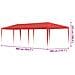 Tenda Party Rosso 900 x 300 x 255 cm PE e Acciaio - Foto miniatura 7