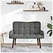 Sofa a Due Posti Grigio scuro 115 x 61 x 87 cm Velluto - Foto miniatura 3